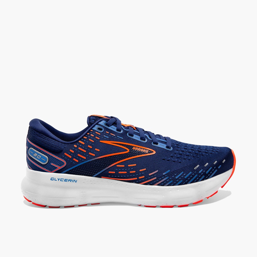 Chaussures Running Route Brooks Glycerin 20: Road Bleu Noir Homme | YRF-9068006